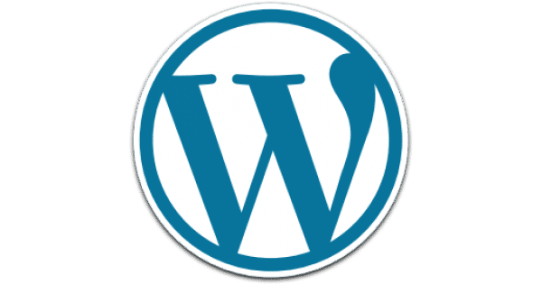 wordpress blue and white and grey logo