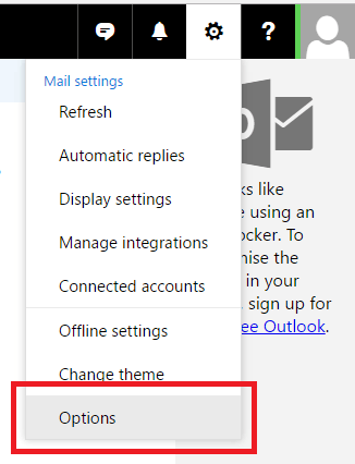 Outlook.com Options
