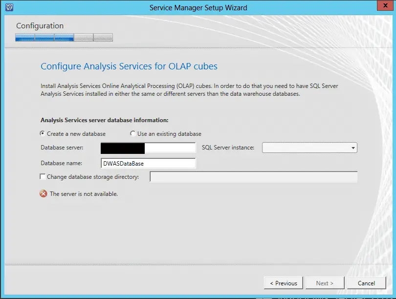 System Center Service Manager Data Warehouse Analysis Services installation error