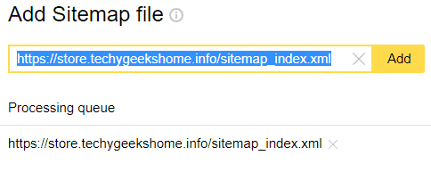 Yandex Search Console Processing Sitemap