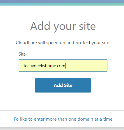 Add your site to cloudflare