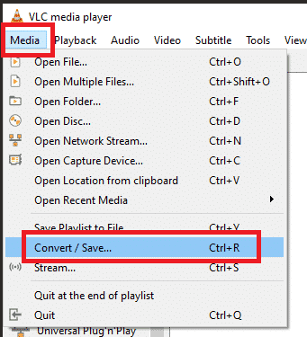VLC Player Media Convert Save