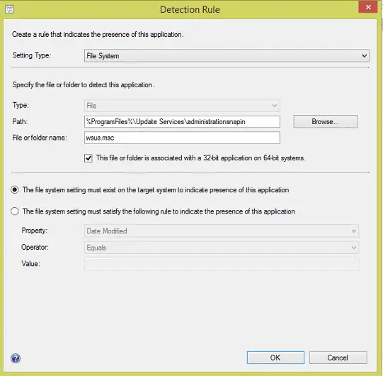 WSUS Console Detection Rule for SCCM