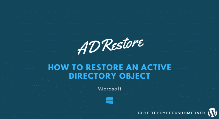 How to Restore Active Directory Object