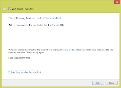Windows 8 Features Download Error